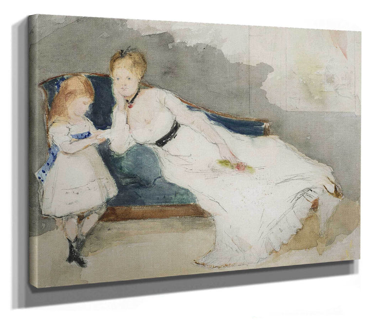 Mme Gobillard Et Sa Fille Paule by Berthe Morisot