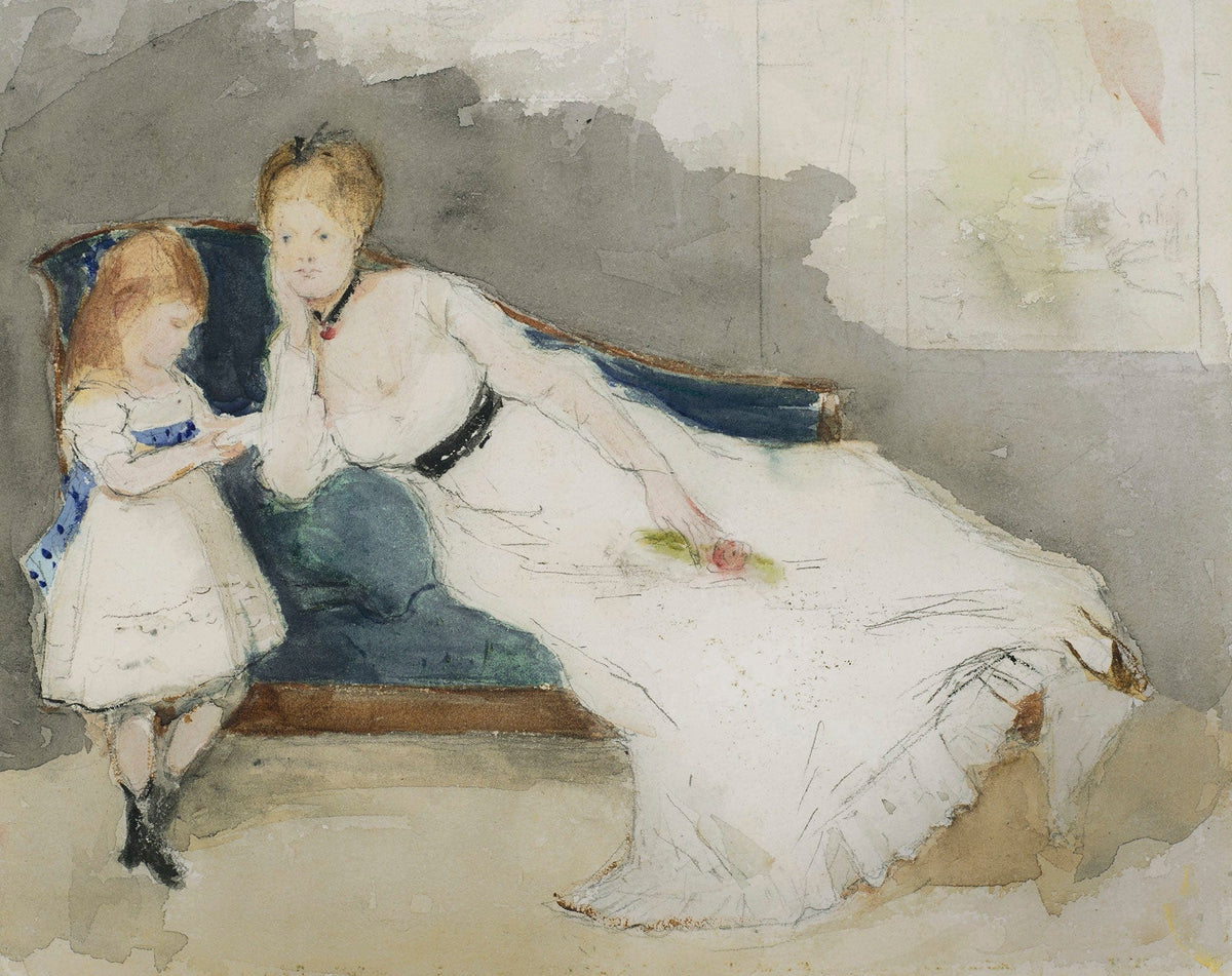 Mme Gobillard Et Sa Fille Paule by Berthe Morisot