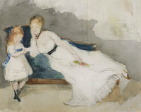 Mme Gobillard Et Sa Fille Paule by Berthe Morisot