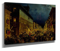 Moccoli Evening In Rome by Ippolito Caffi