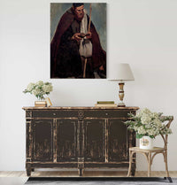 Moine Italien Assis Lisant Seated Italian Monk Reading by Jean Baptiste Camille Corot