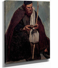 Moine Italien Assis Lisant Seated Italian Monk Reading by Jean Baptiste Camille Corot