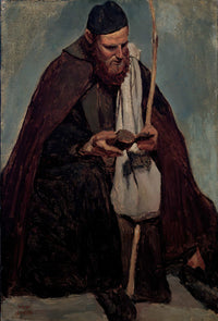 Moine Italien Assis Lisant Seated Italian Monk Reading by Jean Baptiste Camille Corot