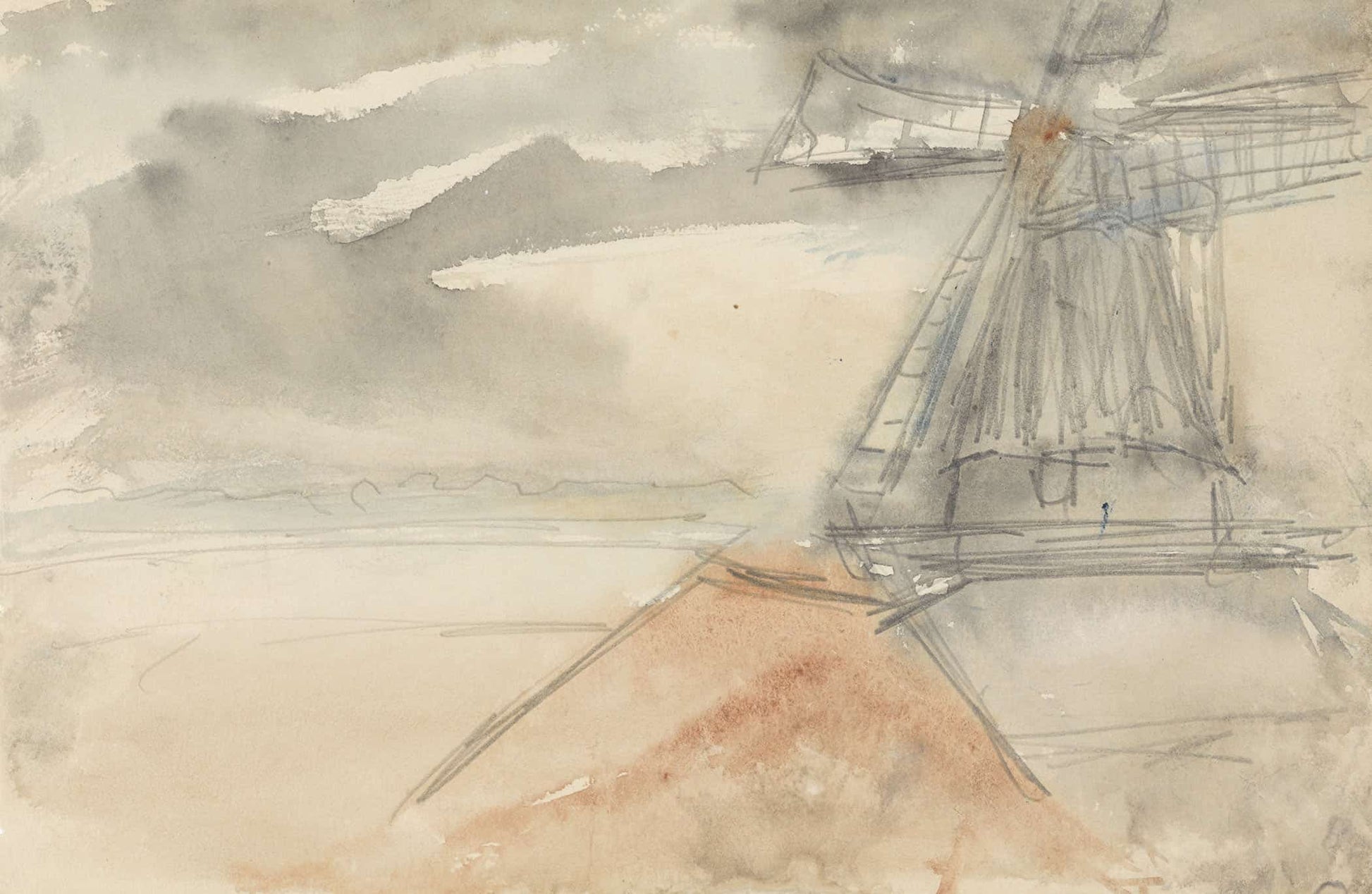 Molen Bij Bewogen Lucht  by Jozef Israels