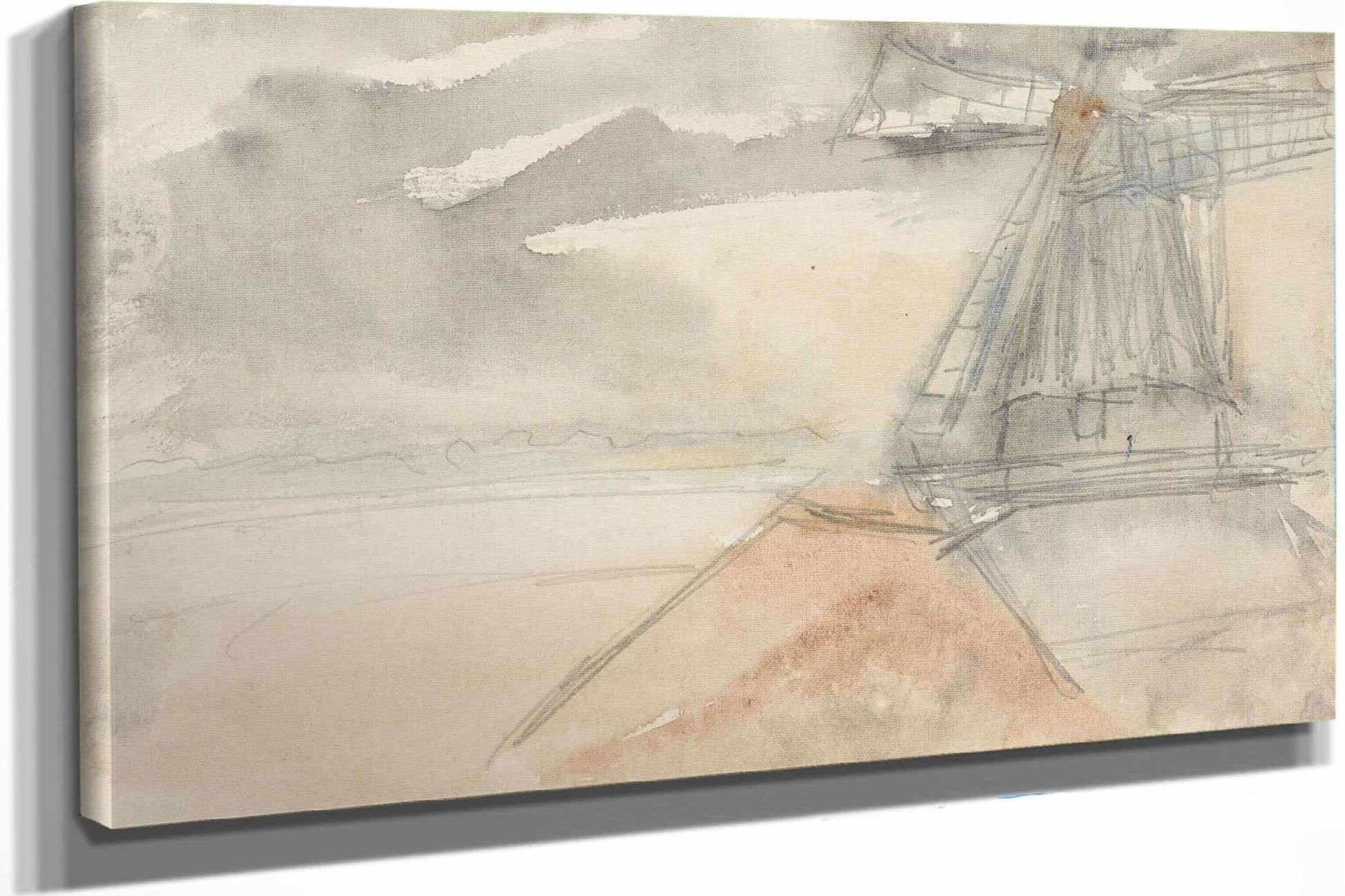 Molen Bij Bewogen Lucht  by Jozef Israels