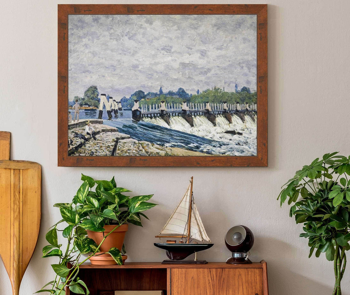 Molesey Weir Hampton Court by Alfred Sisley