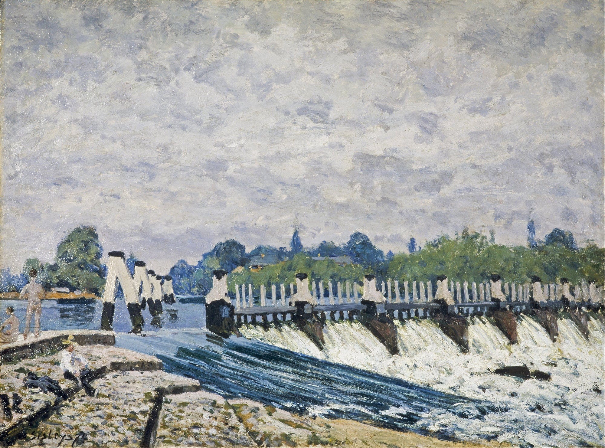 Molesey Weir Hampton Court by Alfred Sisley