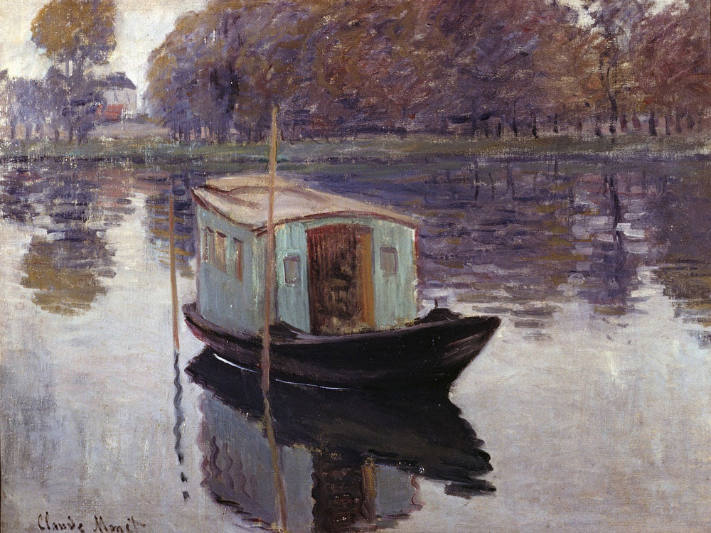 The Studio Boat by purchases Claude Monet Canvas Print