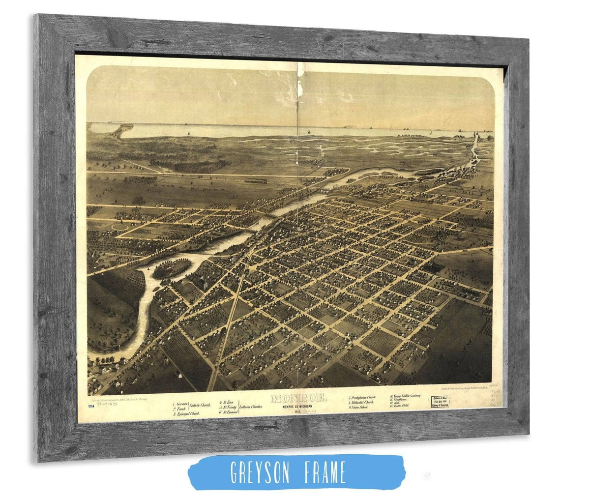 Monroe Monroe Co Michigan 1866 State of Michigan