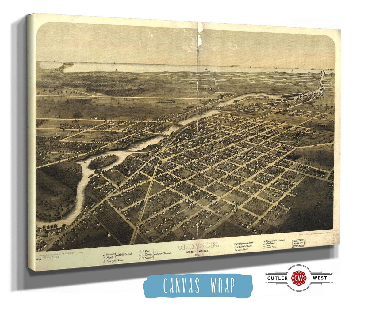 Monroe Monroe Co Michigan 1866 State of Michigan