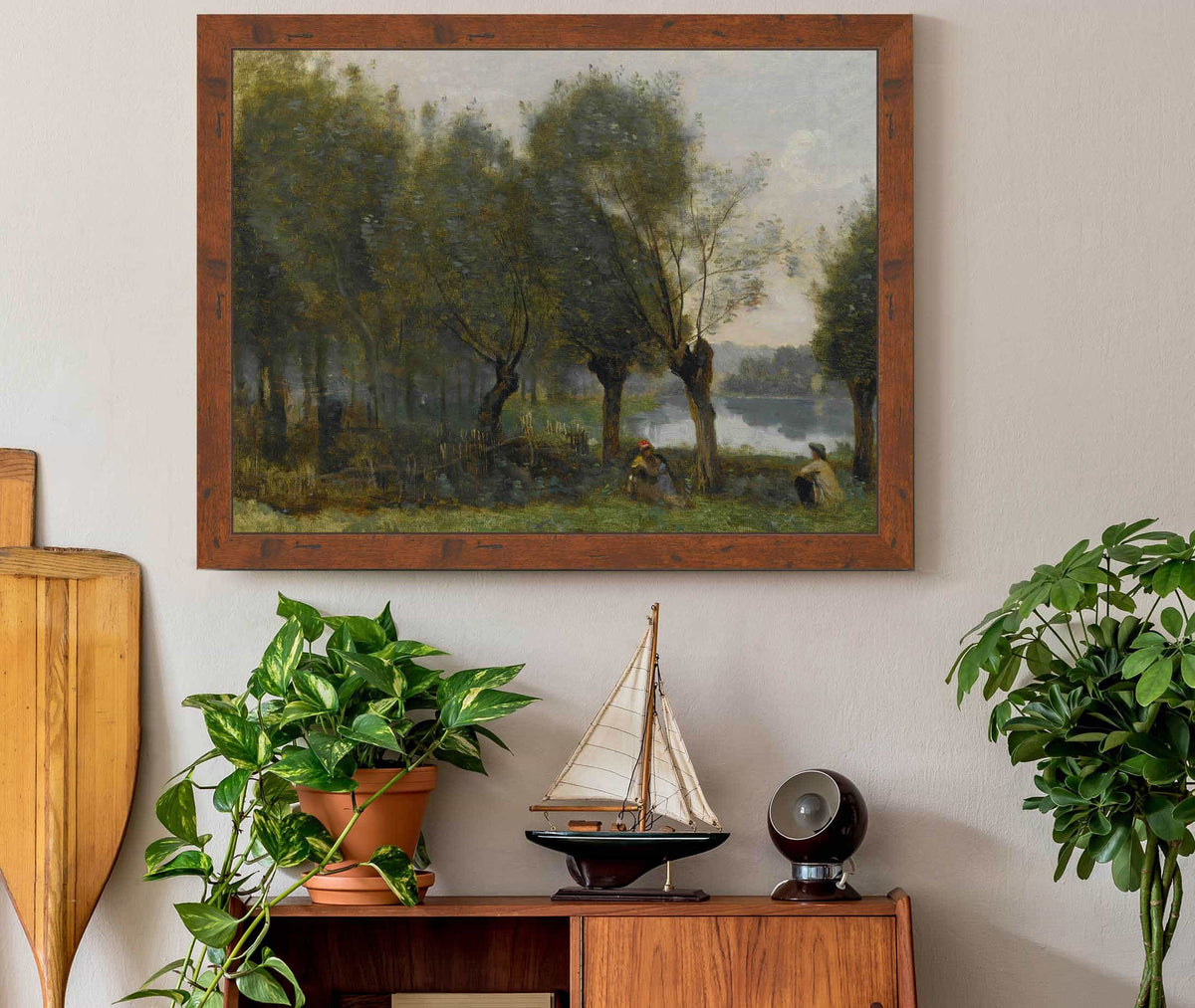 Montgeron Saulaie Au Bord De Leau by Jean Baptiste Camille Corot