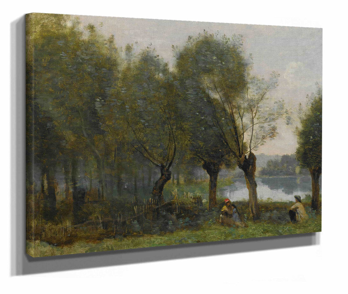 Montgeron Saulaie Au Bord De Leau by Jean Baptiste Camille Corot