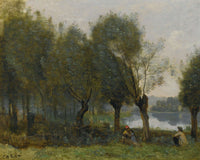 Montgeron Saulaie Au Bord De Leau by Jean Baptiste Camille Corot