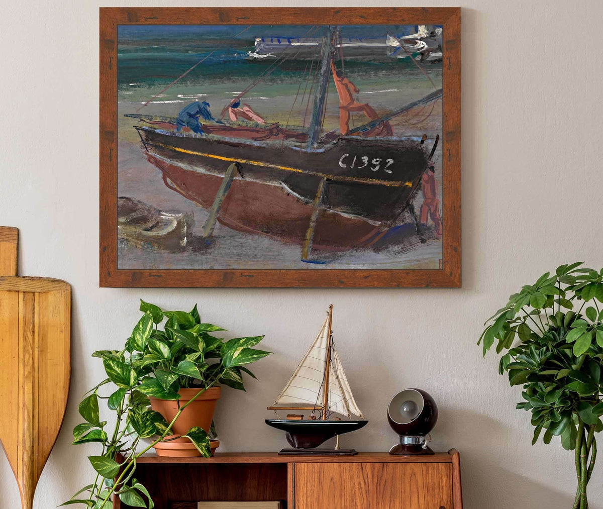 Moored Boat by Alexander Evgenievich Yakovlev