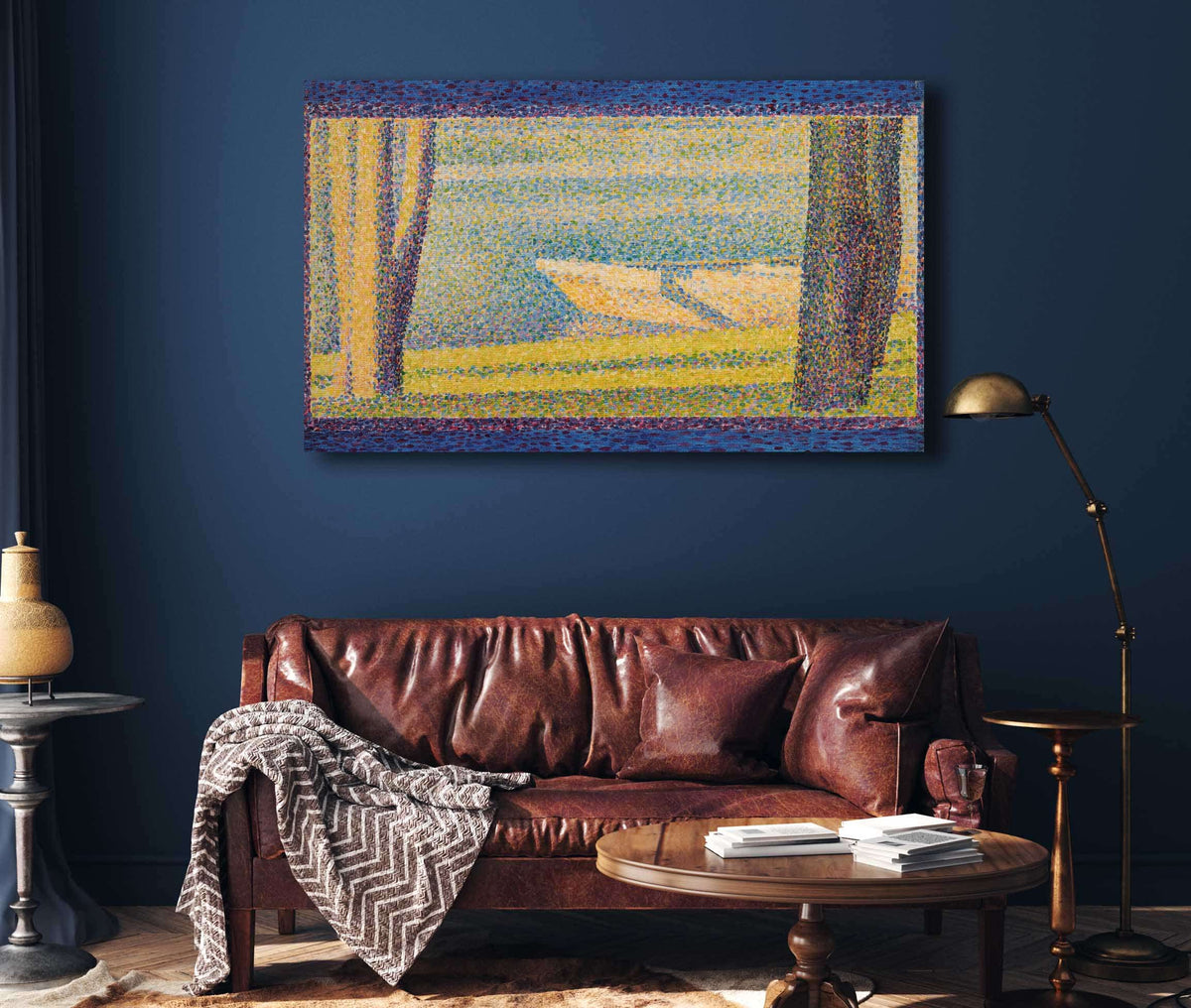 Moored Boats And Trees by Georges Seurat