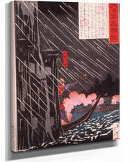 Mori Motonari Attacking Sue Harutaka At Itsukushima by Tsukioka Yoshitoshi