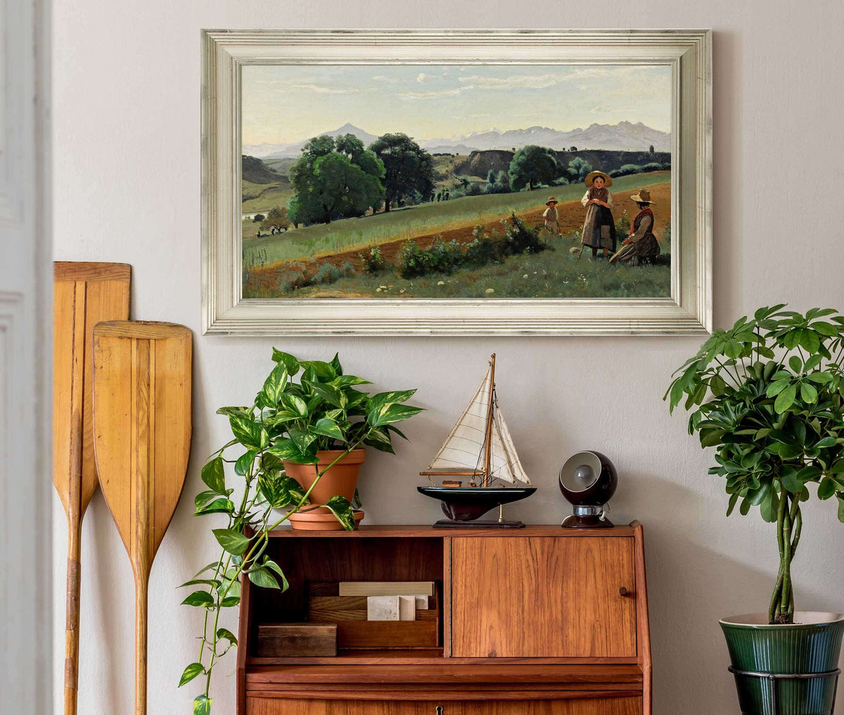 Mornex Haute Savoie Au Fond Le Mole by Jean Baptiste Camille Corot