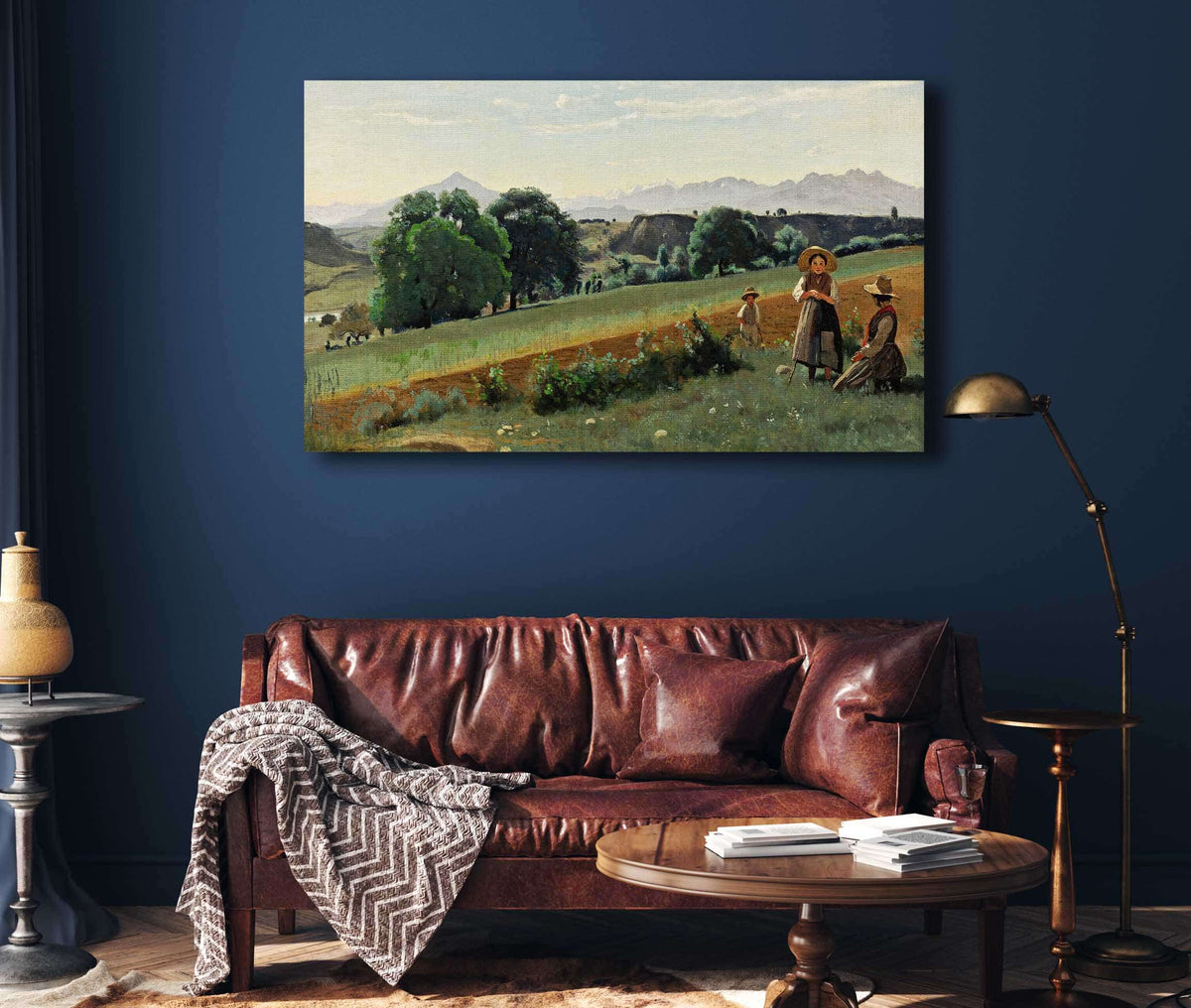 Mornex Haute Savoie Au Fond Le Mole by Jean Baptiste Camille Corot