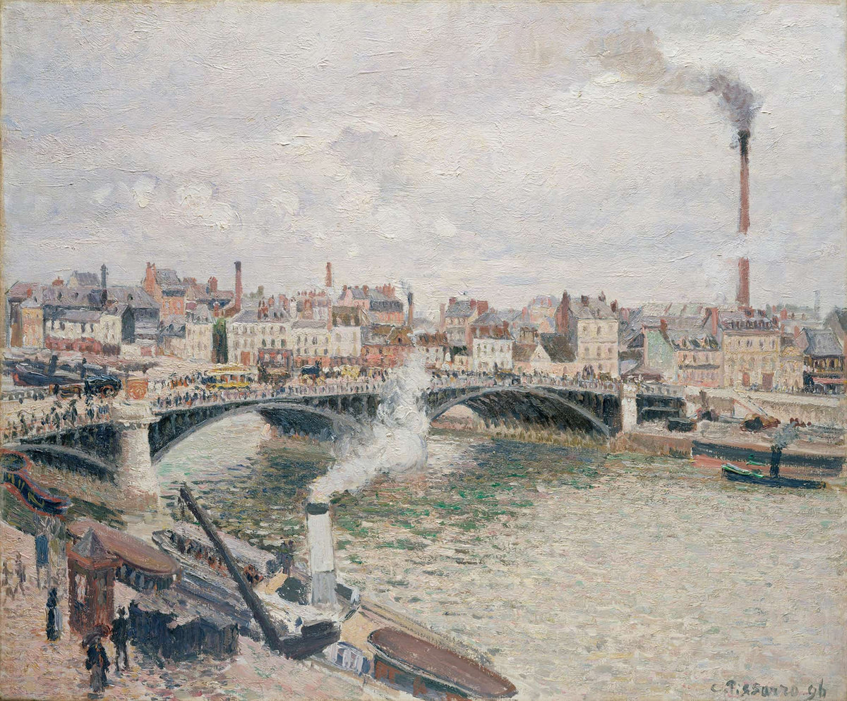 Morning An Overcast Day Rouen by Camille Pissarro