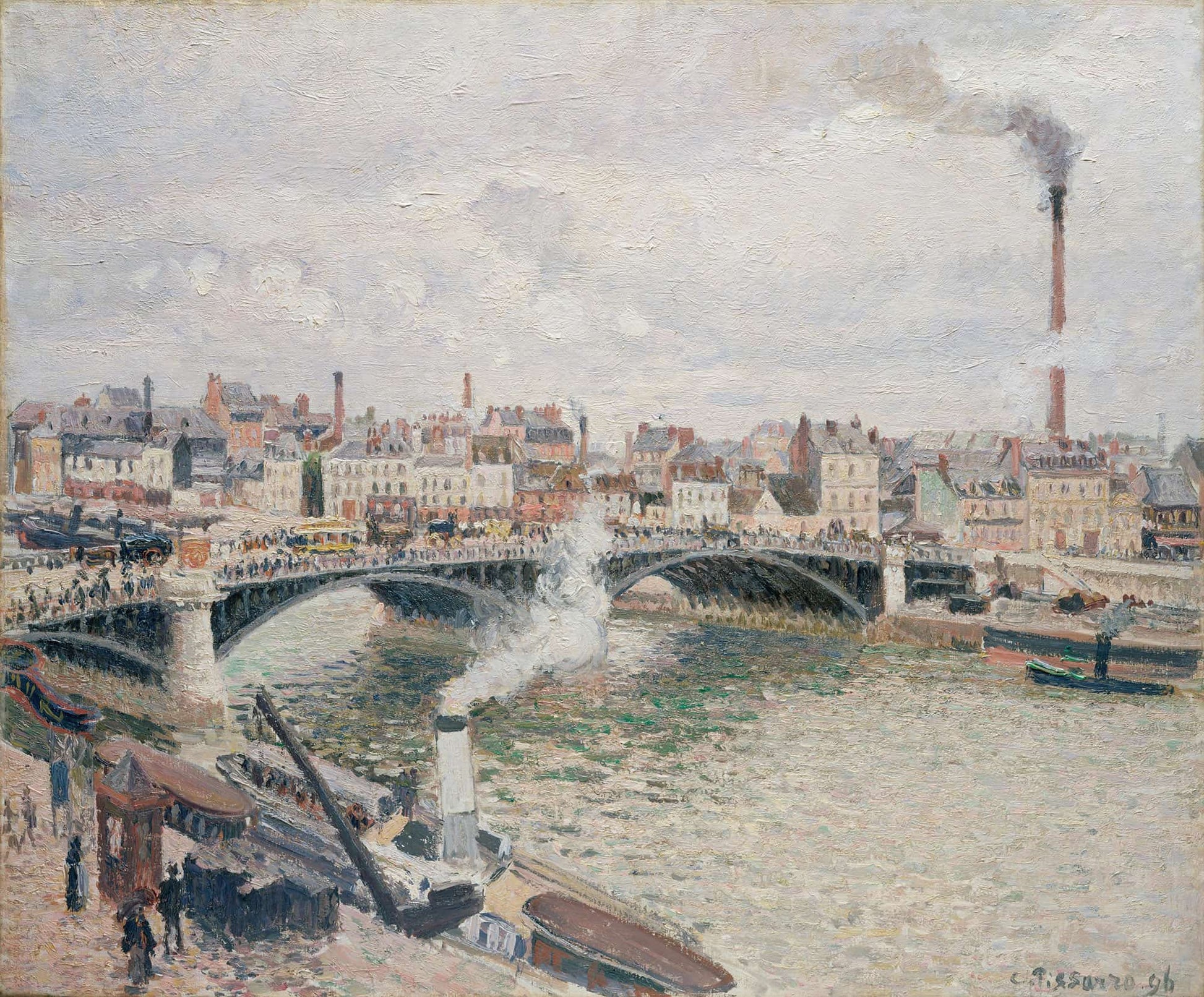 Morning An Overcast Day Rouen by Camille Pissarro