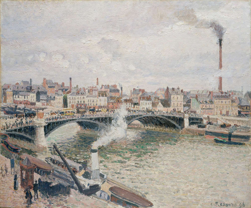 Morning An Overcast Day Rouen by Camille Pissarro