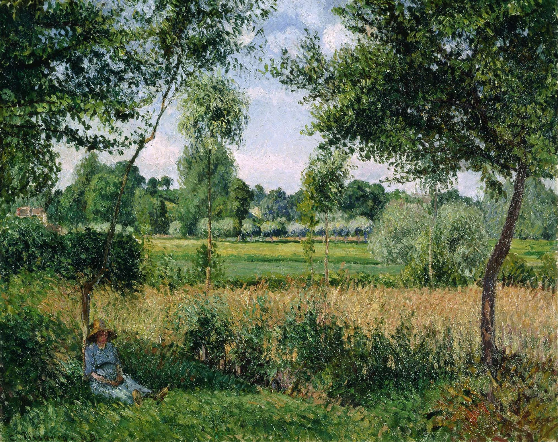 Morning Sunlight Effect Eragny by Camille Pissarro