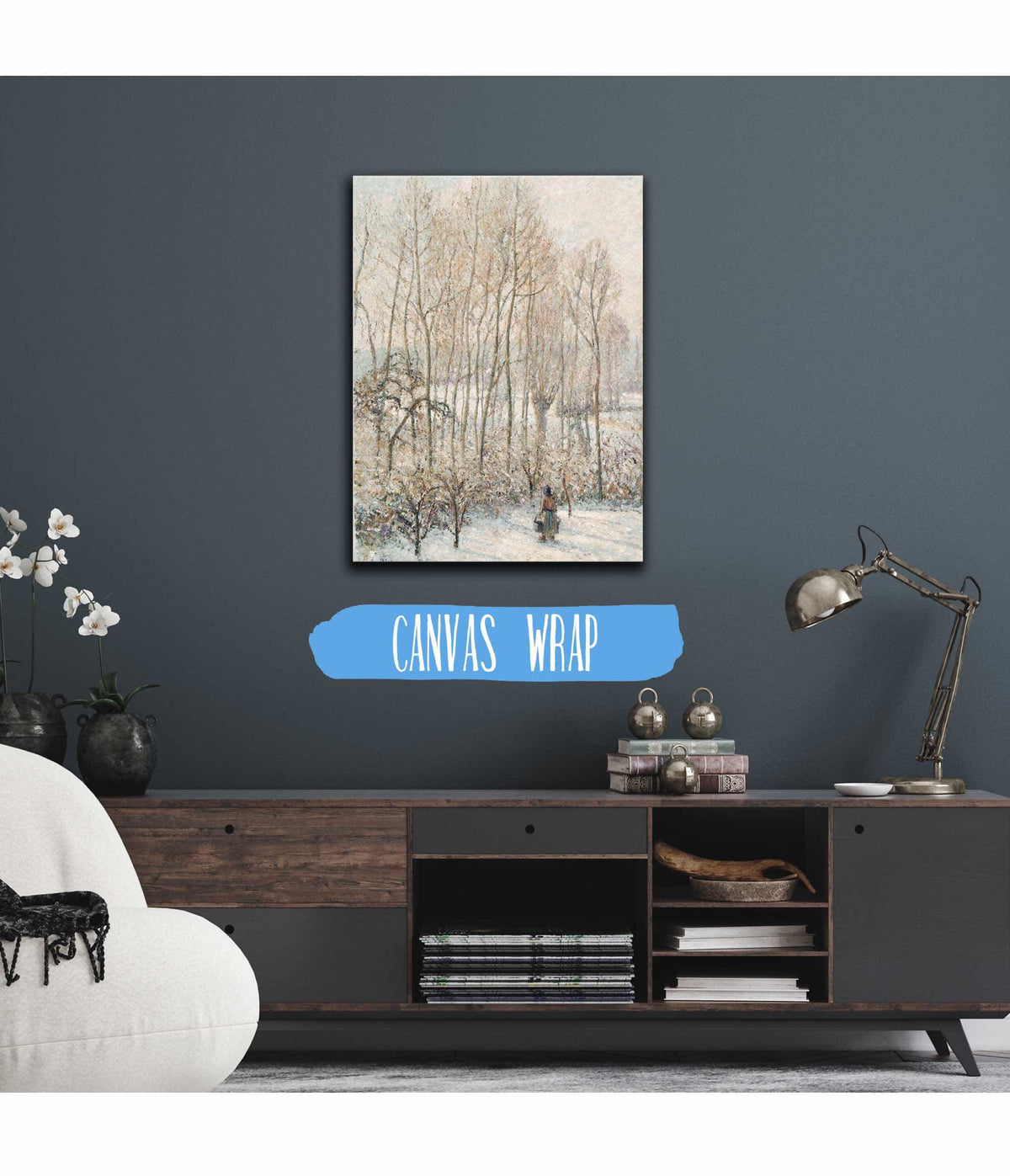 Morning Sunlight On The Snow Eragny Sur Epte by Camille Pissarro