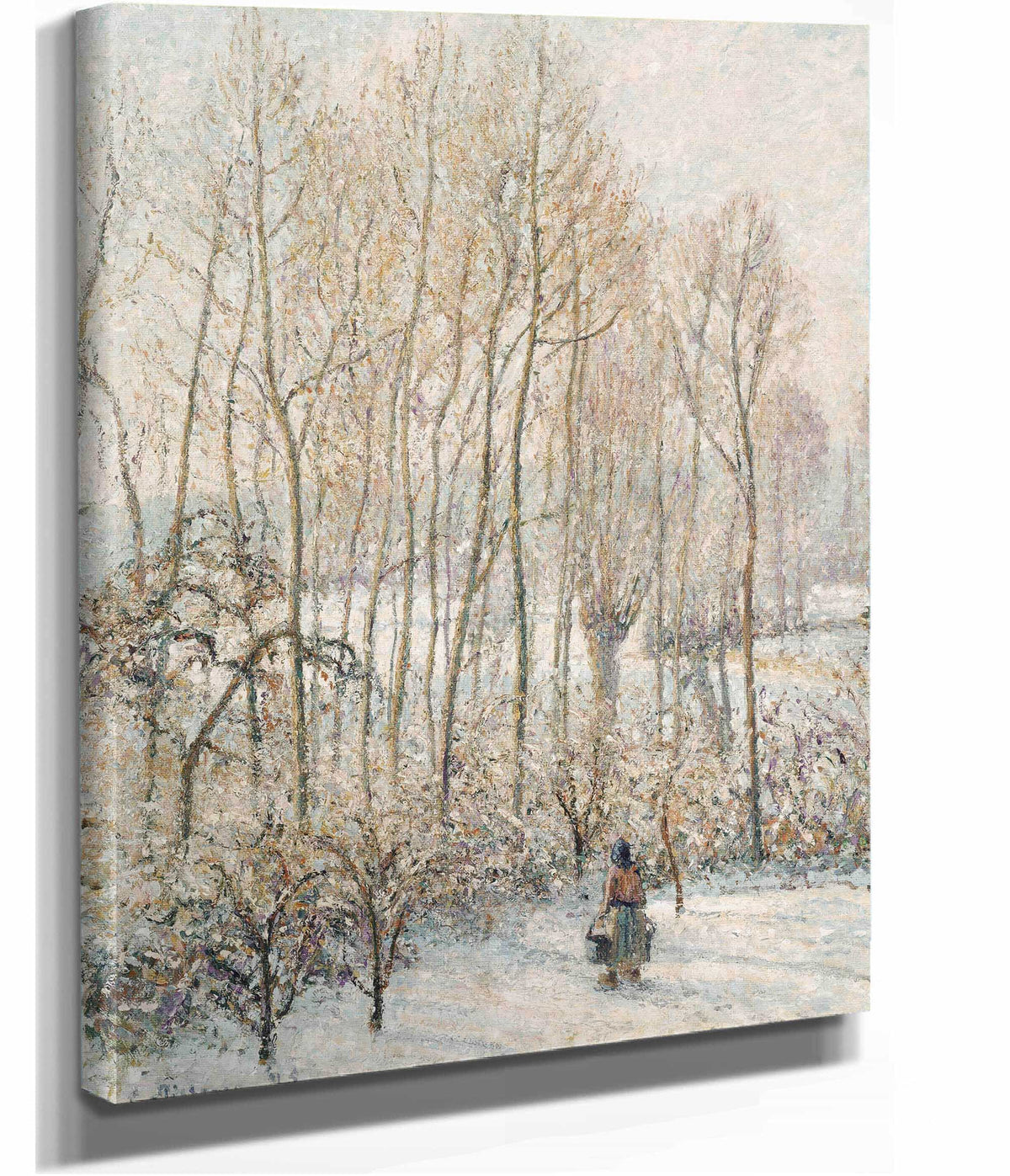 Morning Sunlight On The Snow Eragny Sur Epte by Camille Pissarro