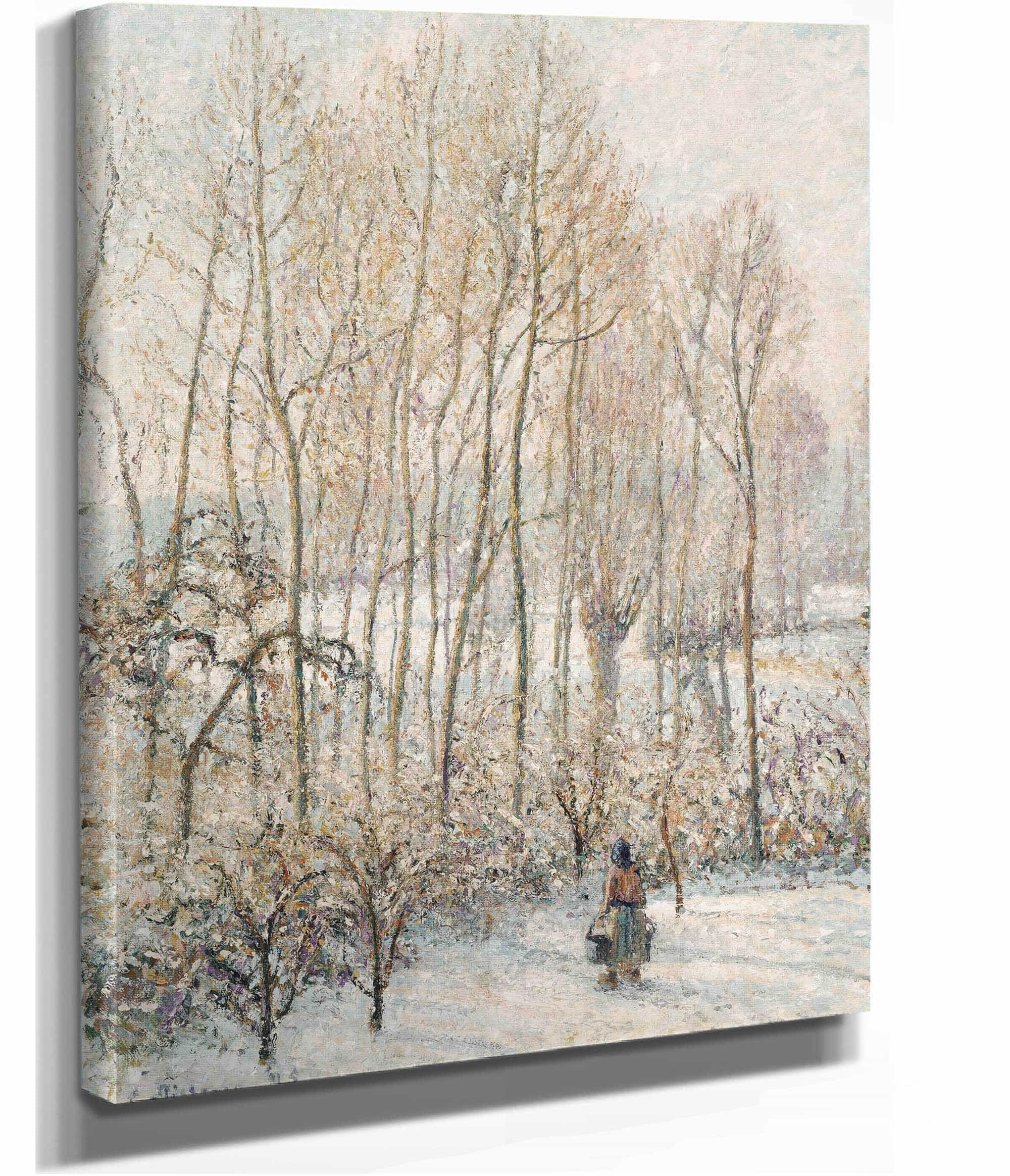Morning Sunlight On The Snow Eragny Sur Epte by Camille Pissarro