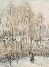Morning Sunlight On The Snow Eragny Sur Epte by Camille Pissarro