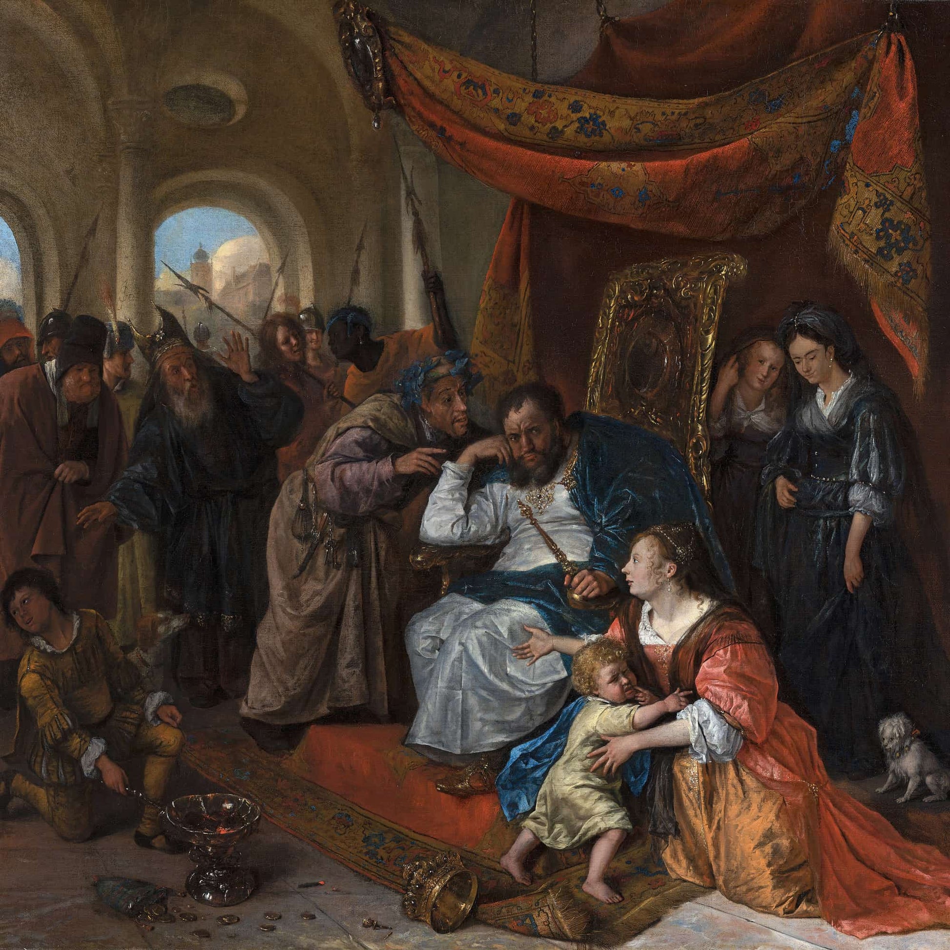 Moses And Pharaohs Crown by Jan Steen