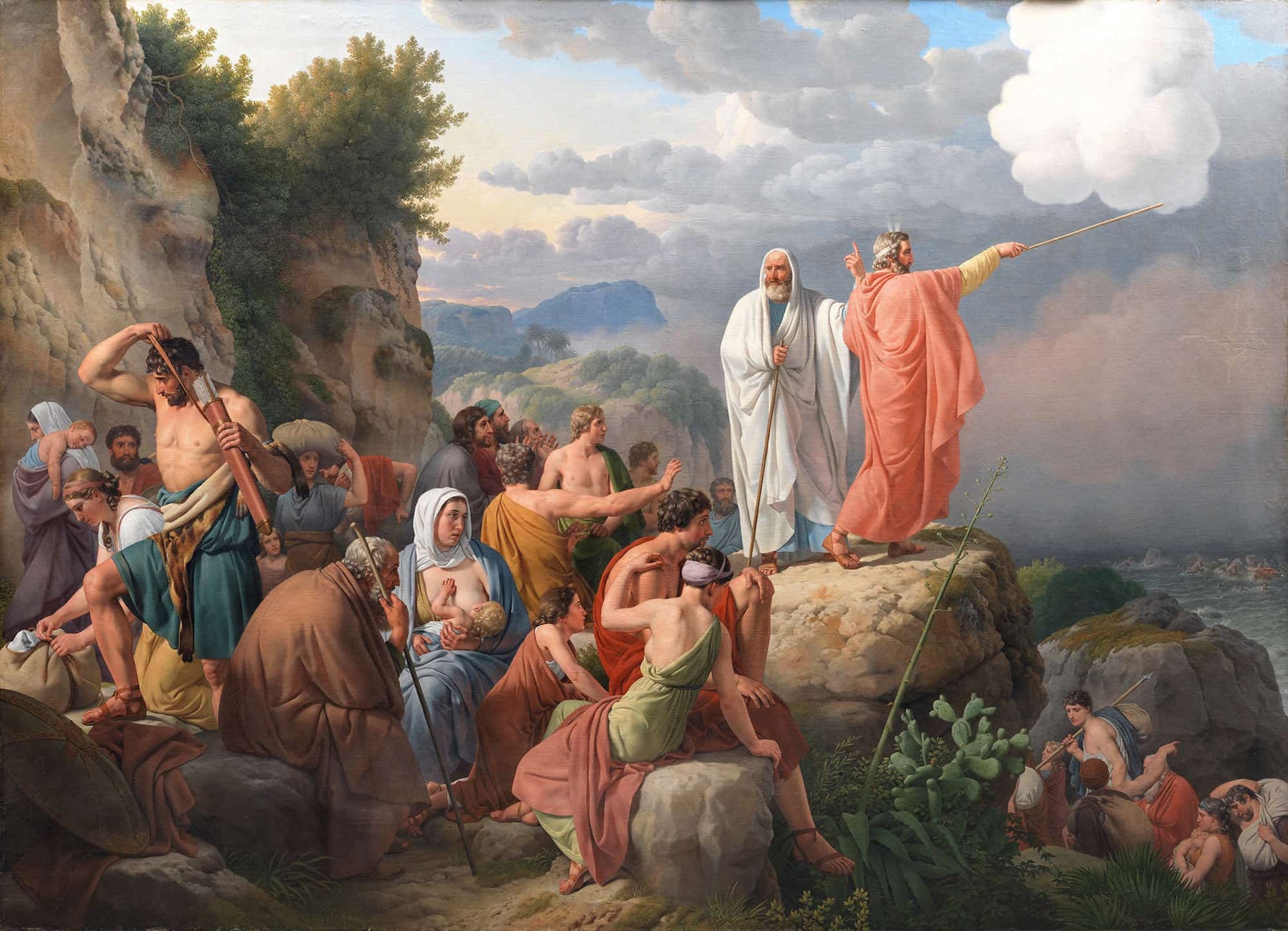 Moses Lader Det Rode Hav Vende Tilbage Og Faraos Haer Oversvommes by Christoffer Wilhelm Eckersberg
