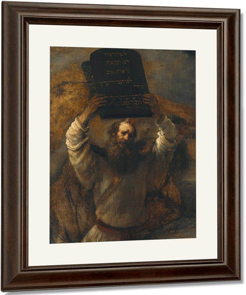 Moses With The Ten Commandments By Re Print, Canvas Art, Framed Print ...