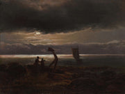 Mother And Child By The Sea by Johan Christian Dahl