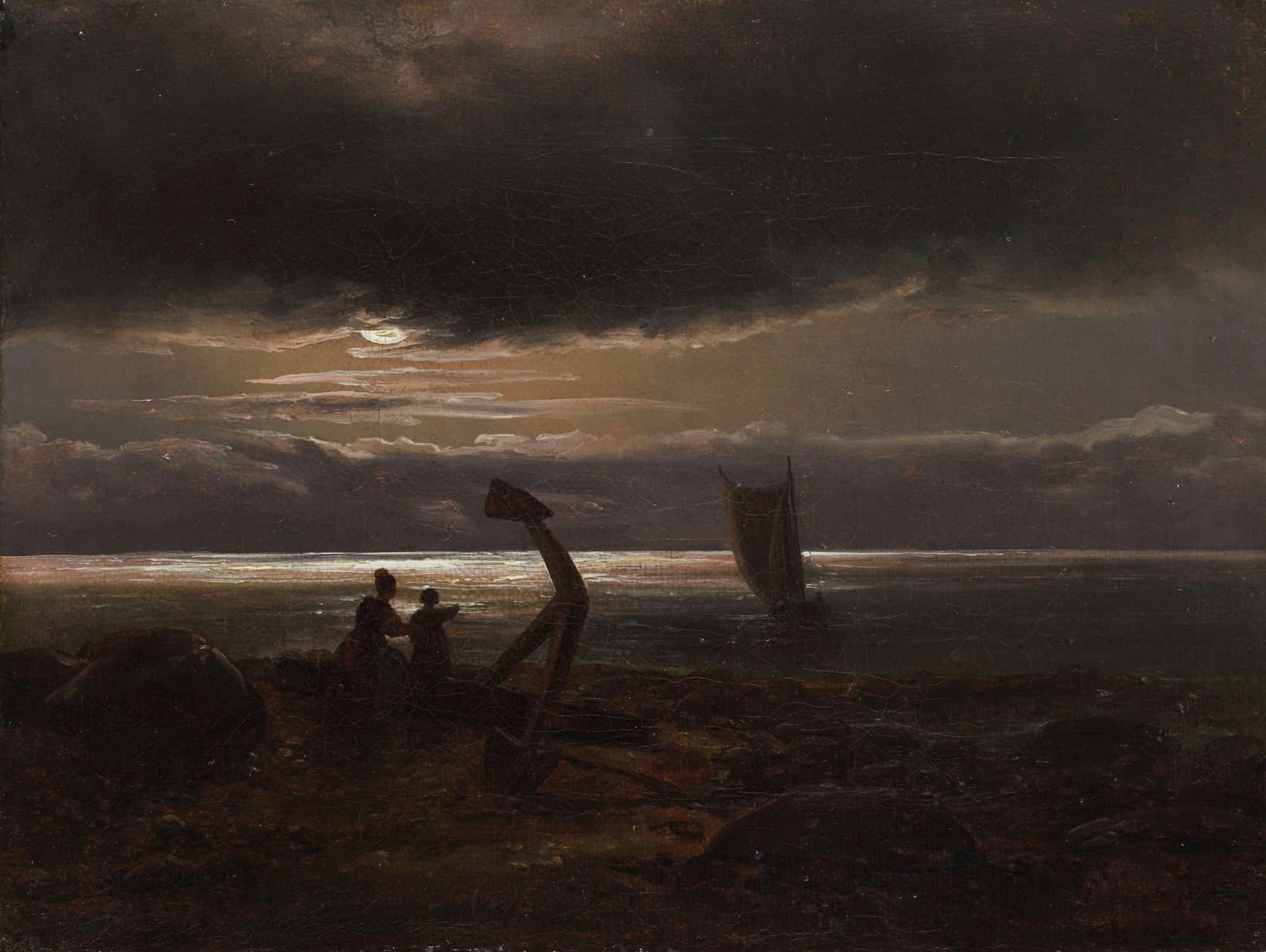 Mother And Child By The Sea by Johan Christian Dahl