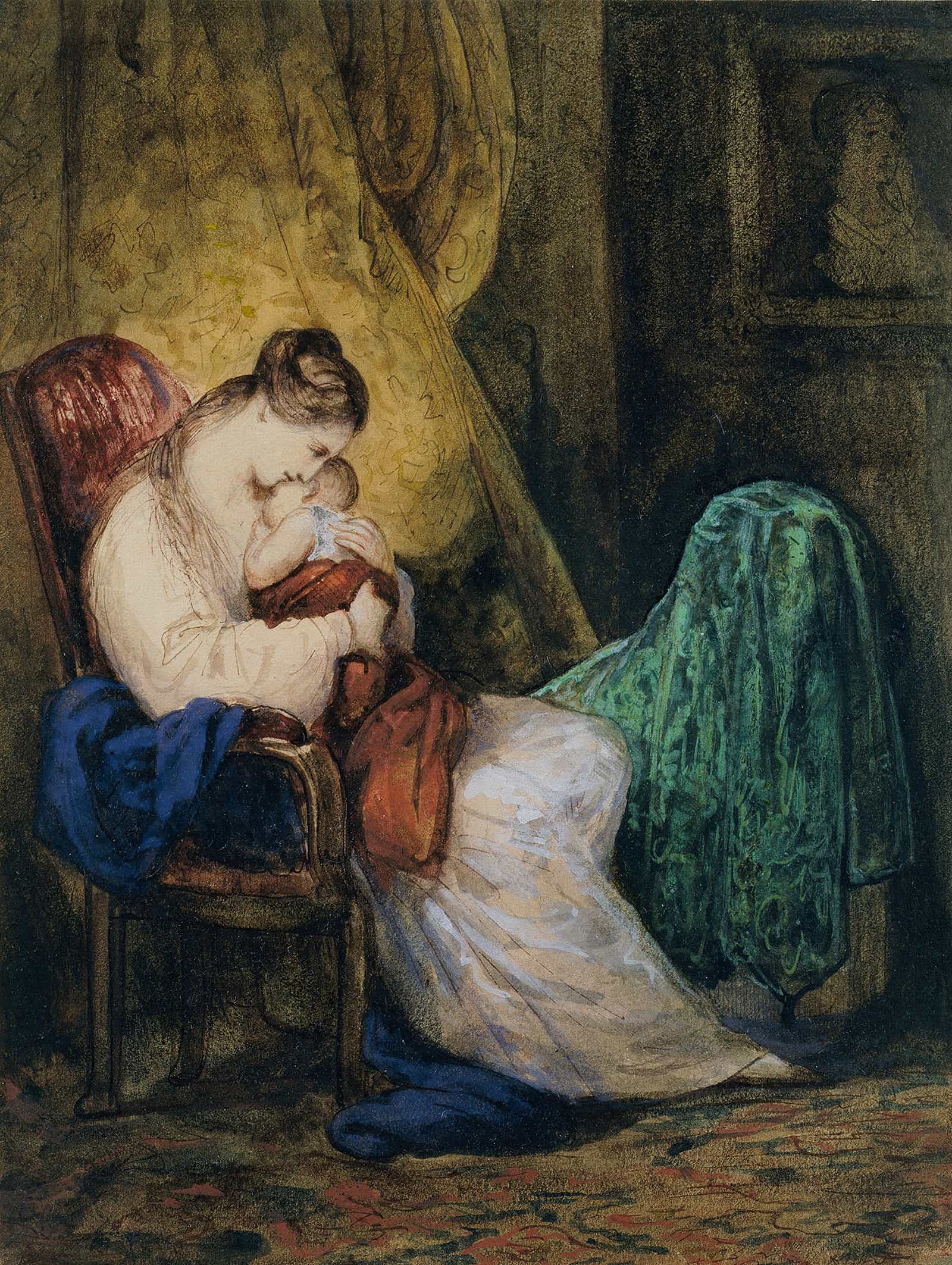 Mother And Child Probably C by Ary Scheffer
