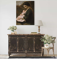 Mother And Child S by Jean Baptiste Camille Corot