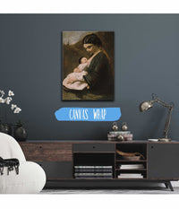 Mother And Child S by Jean Baptiste Camille Corot