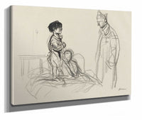 Mother And Child Visited By Soldier In Hospital by Jean Louis Forain