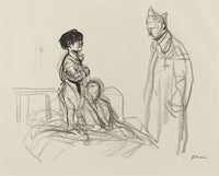 Mother And Child Visited By Soldier In Hospital by Jean Louis Forain