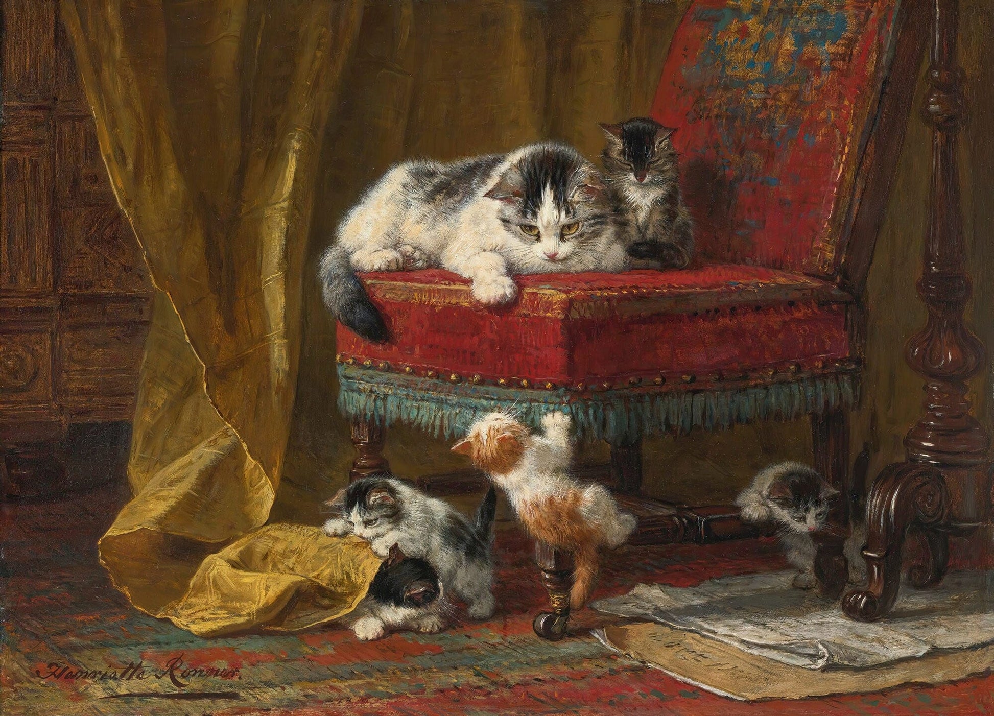 Mothers Pride by Henriette Ronner Knip