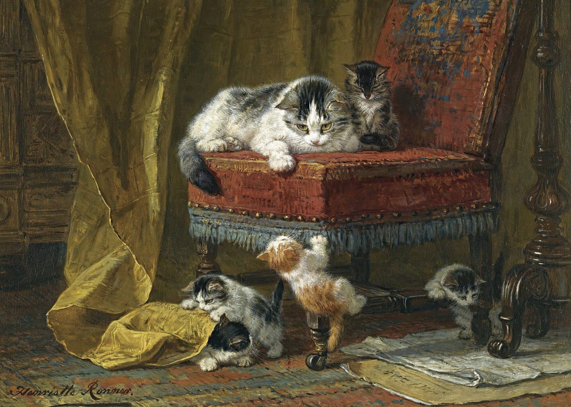 Mothers Pride by Henriette Ronner Knip