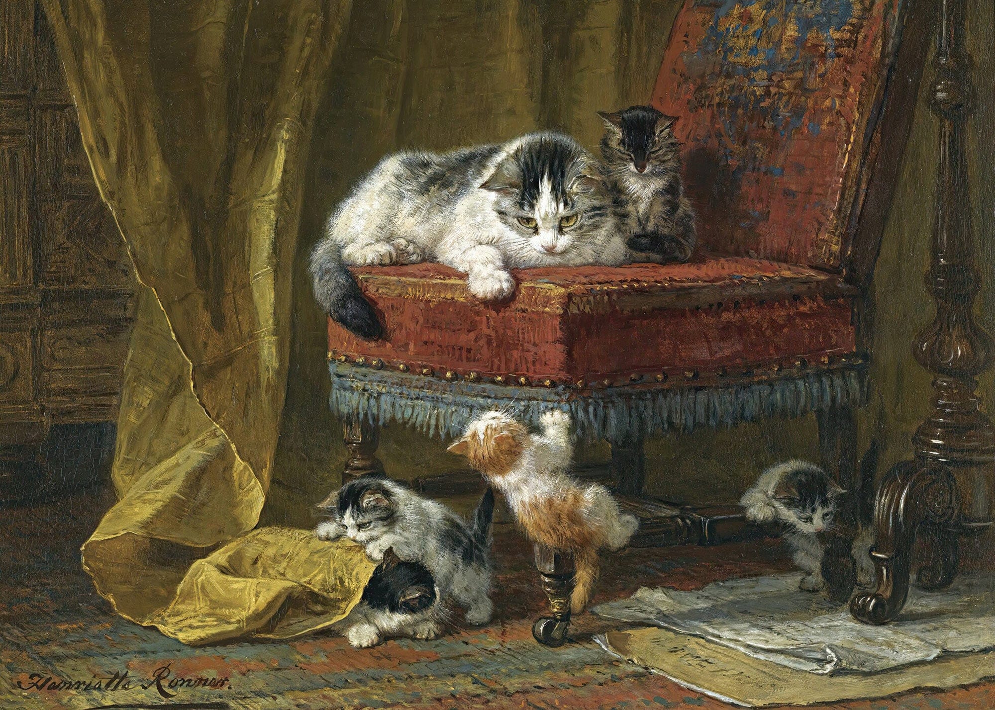 Mothers Pride by Henriette Ronner Knip