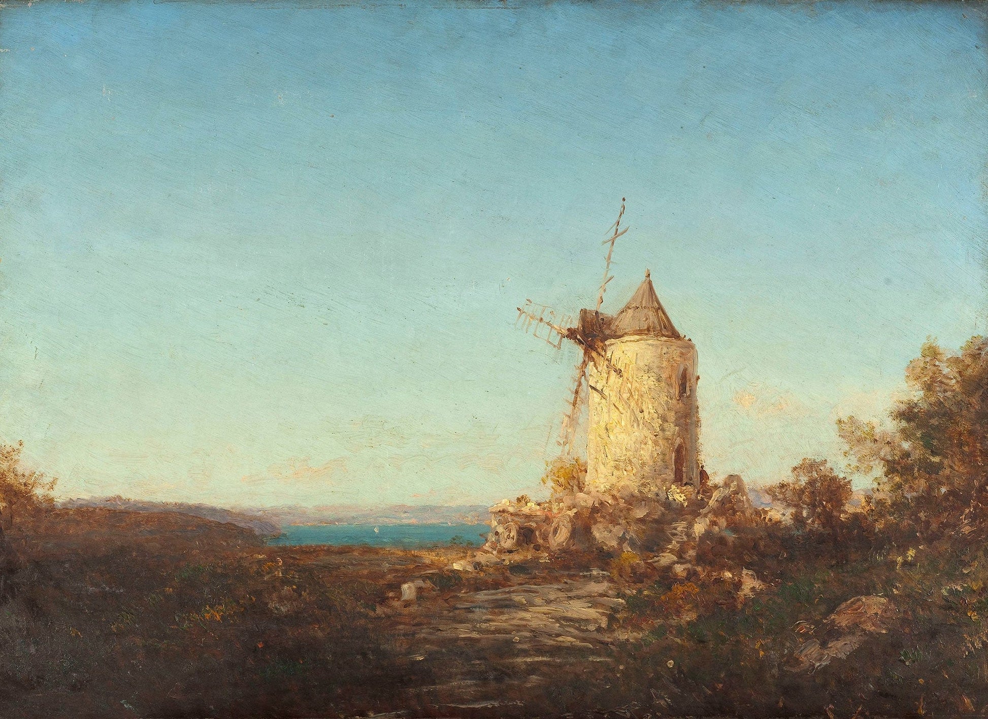 Moulin De Saint Mitre Pres De Martigues by Felix Ziem
