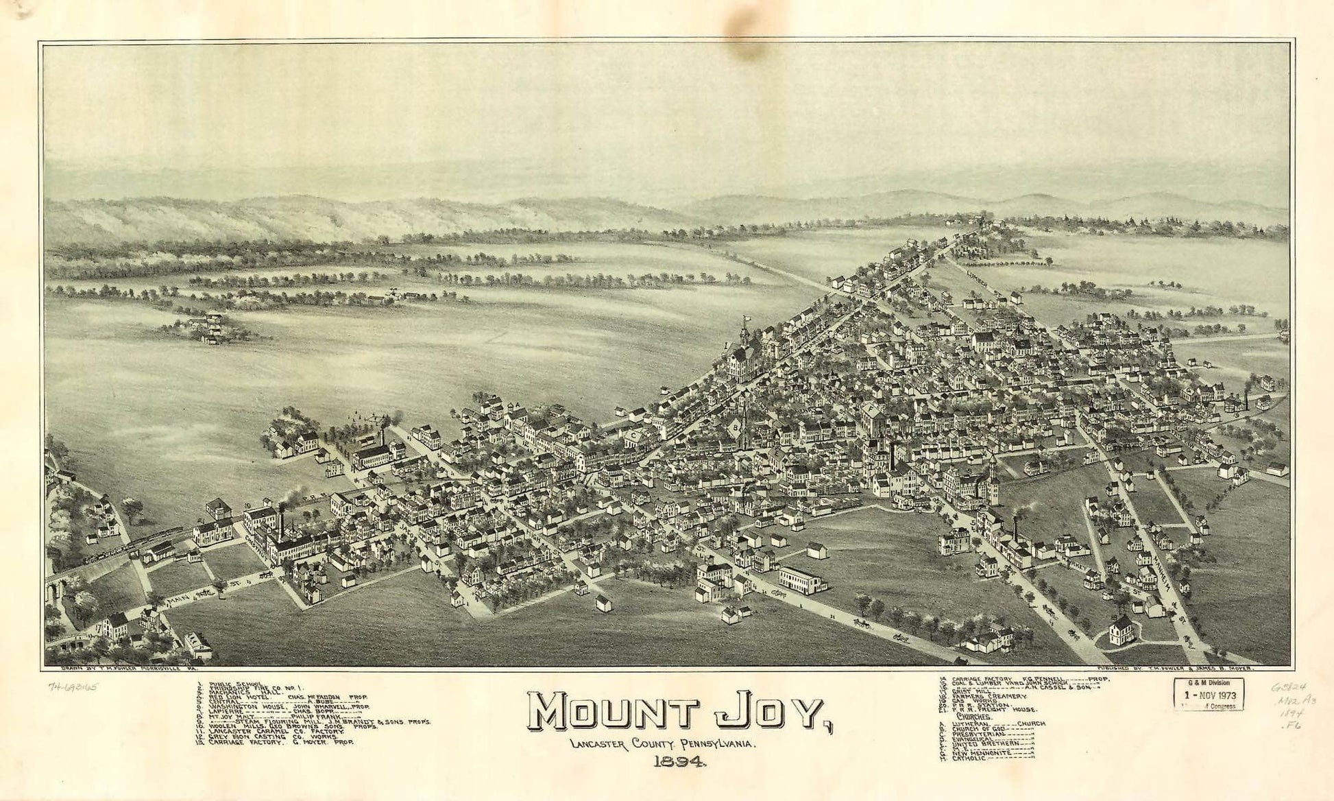 Mount Joy Lancaster County Pennsylvania 1894  State Of Pennsylvania