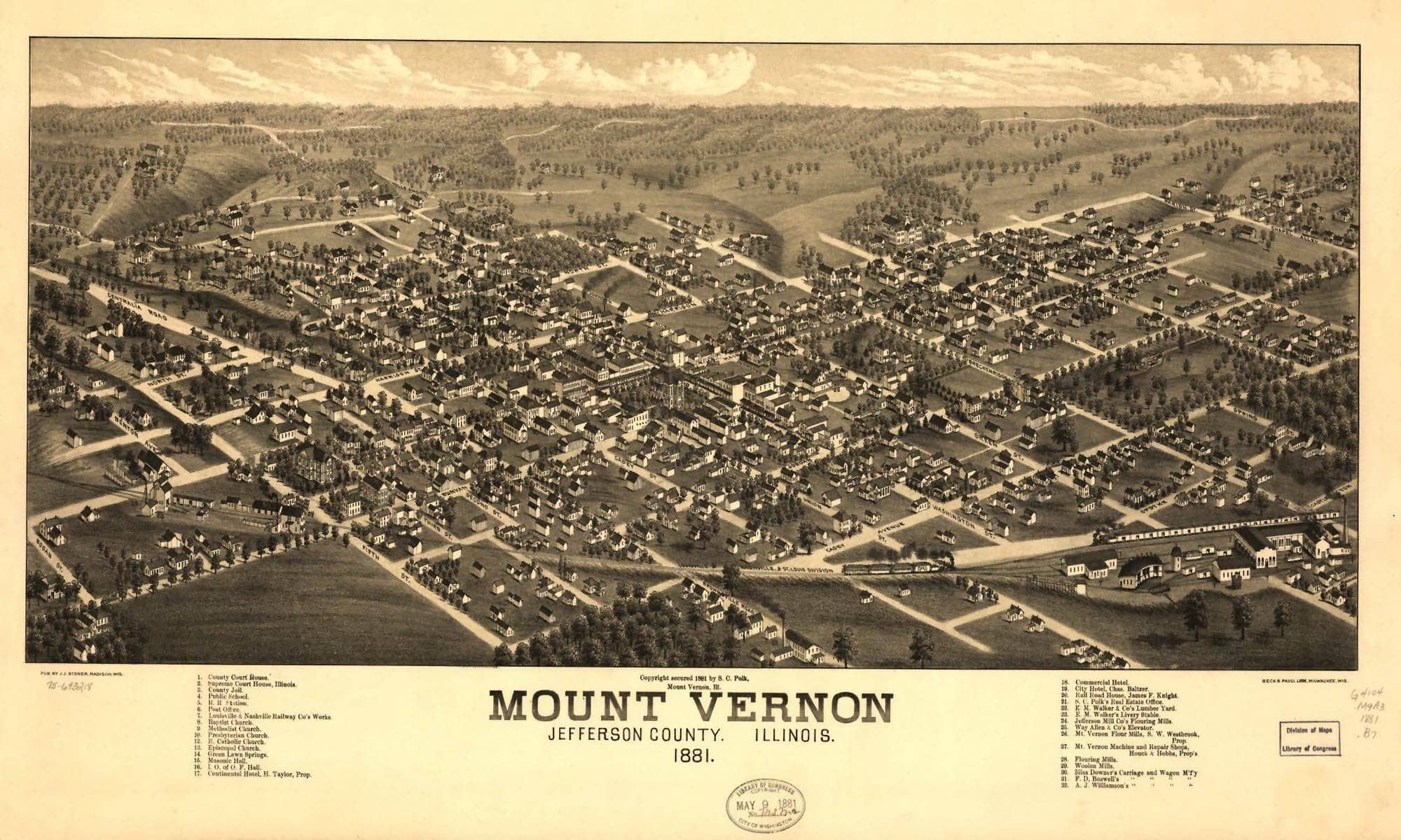Mount Vernon Jefferson County Illinois 1881  State Of Illinois