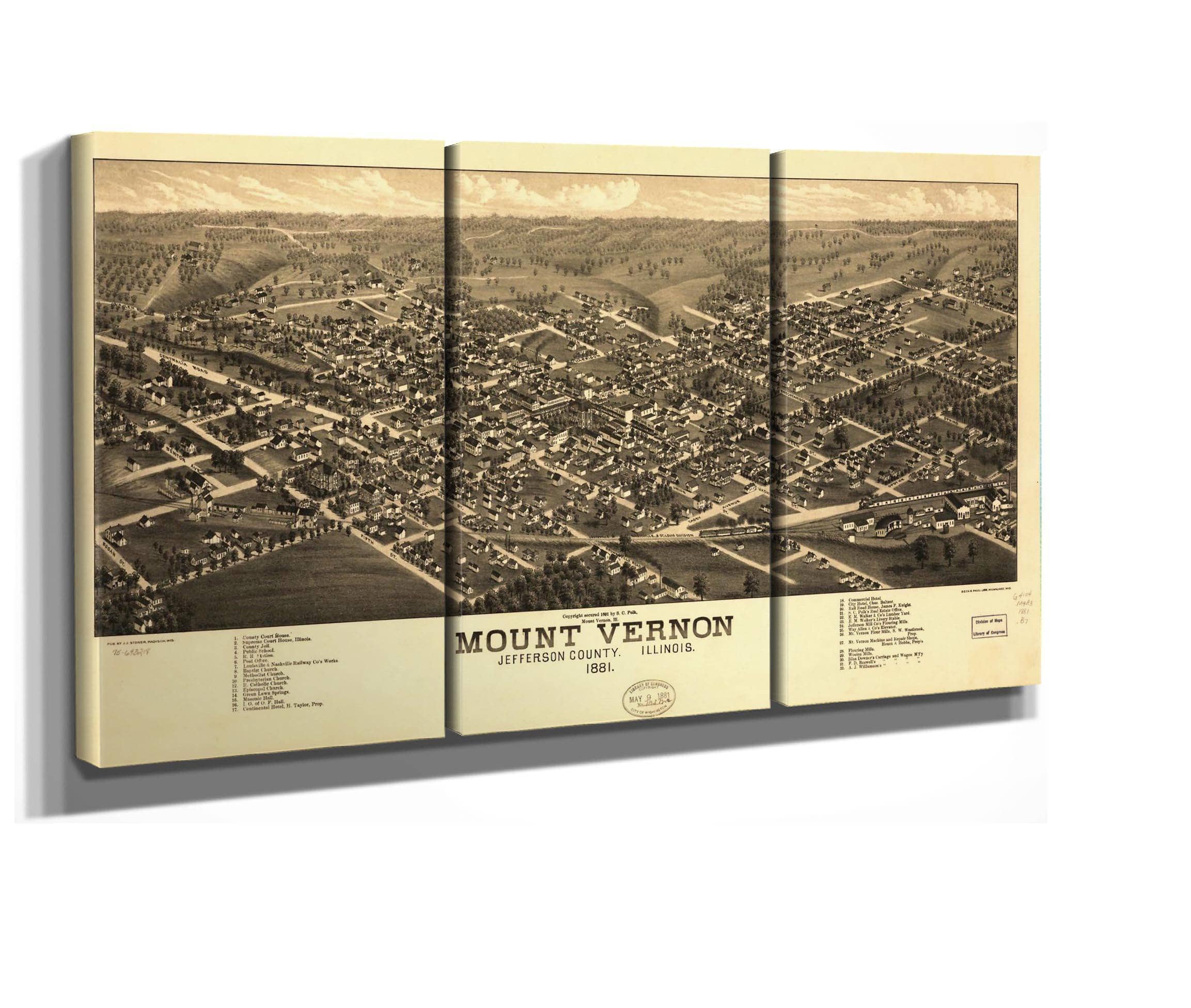 Mount Vernon Jefferson County Illinois 1881  State Of Illinois