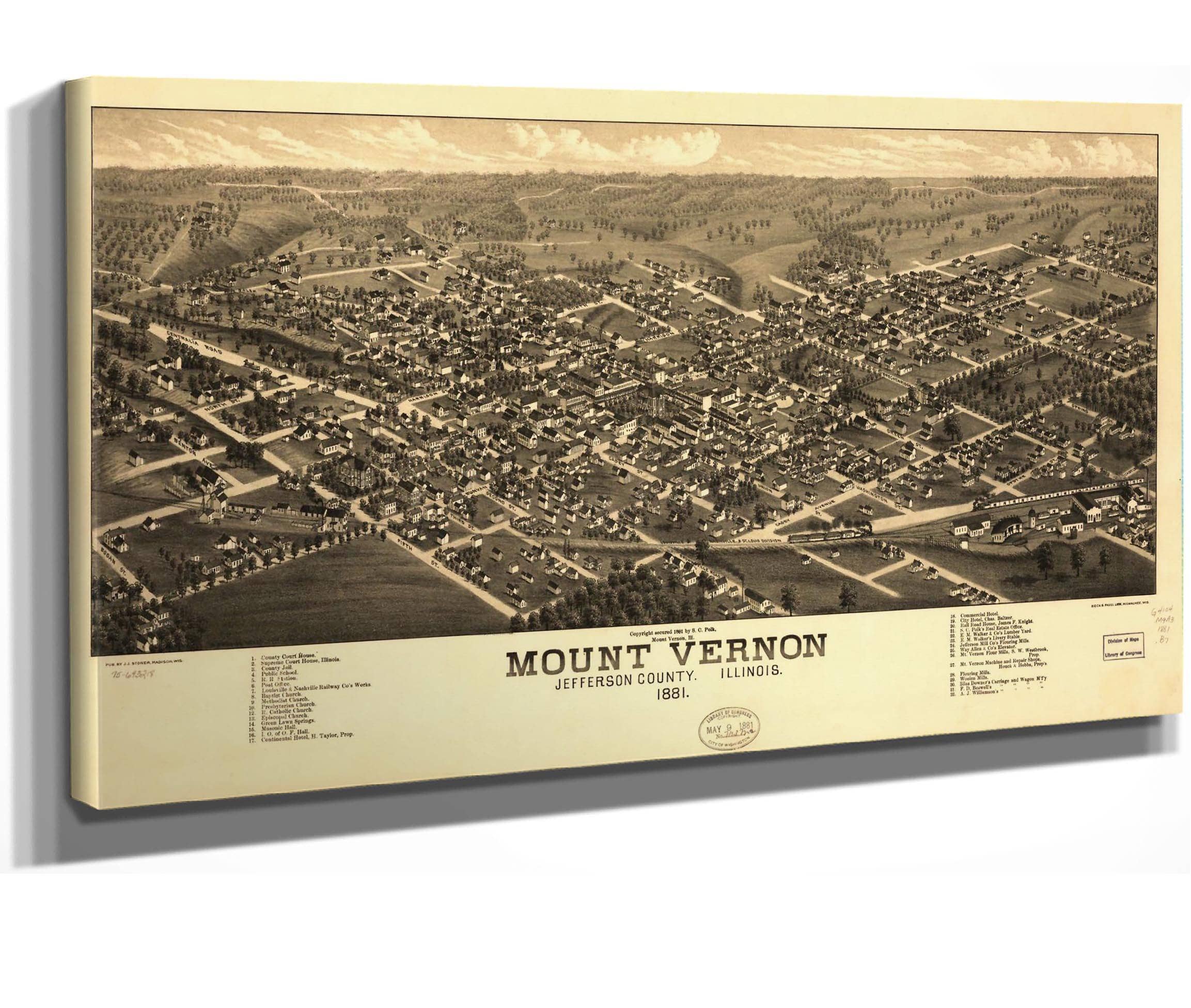 Mount Vernon Jefferson County Illinois 1881  State Of Illinois