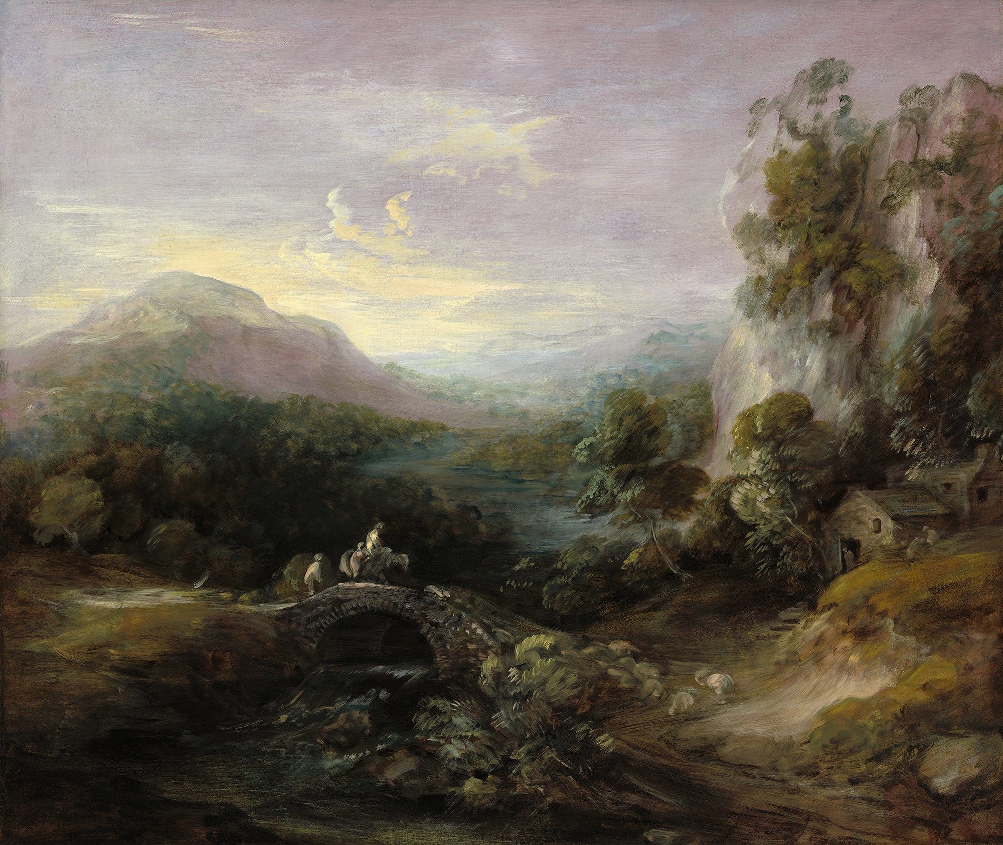 Mountain Landscape With Bridge by Thomas Gainsborough