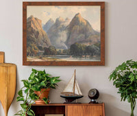 Mountain Scene With Stream Cows And Figures by Thomas Sully